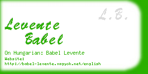 levente babel business card